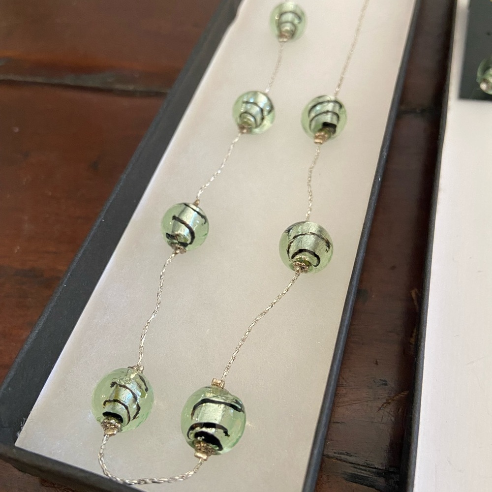 Sterling Silver Globe Necklace And Earring Set